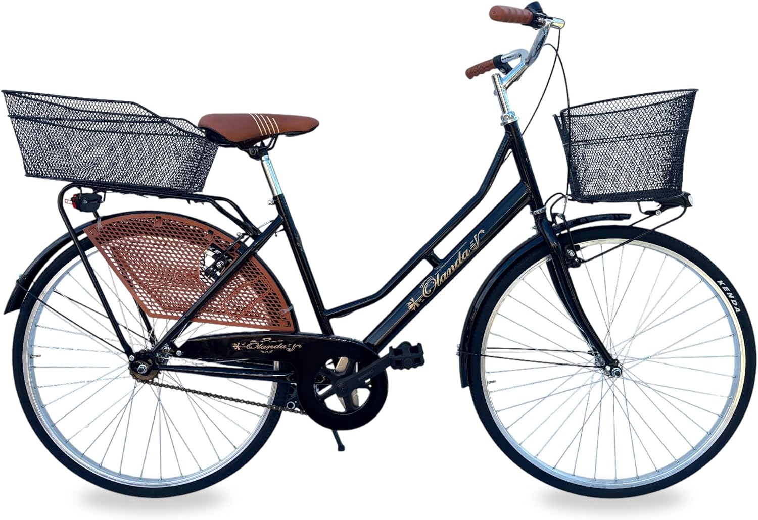 Bicicletta Donna da Passeggio Olanda Misura 26 Bici da città Vintage retrò con Cestino Nero