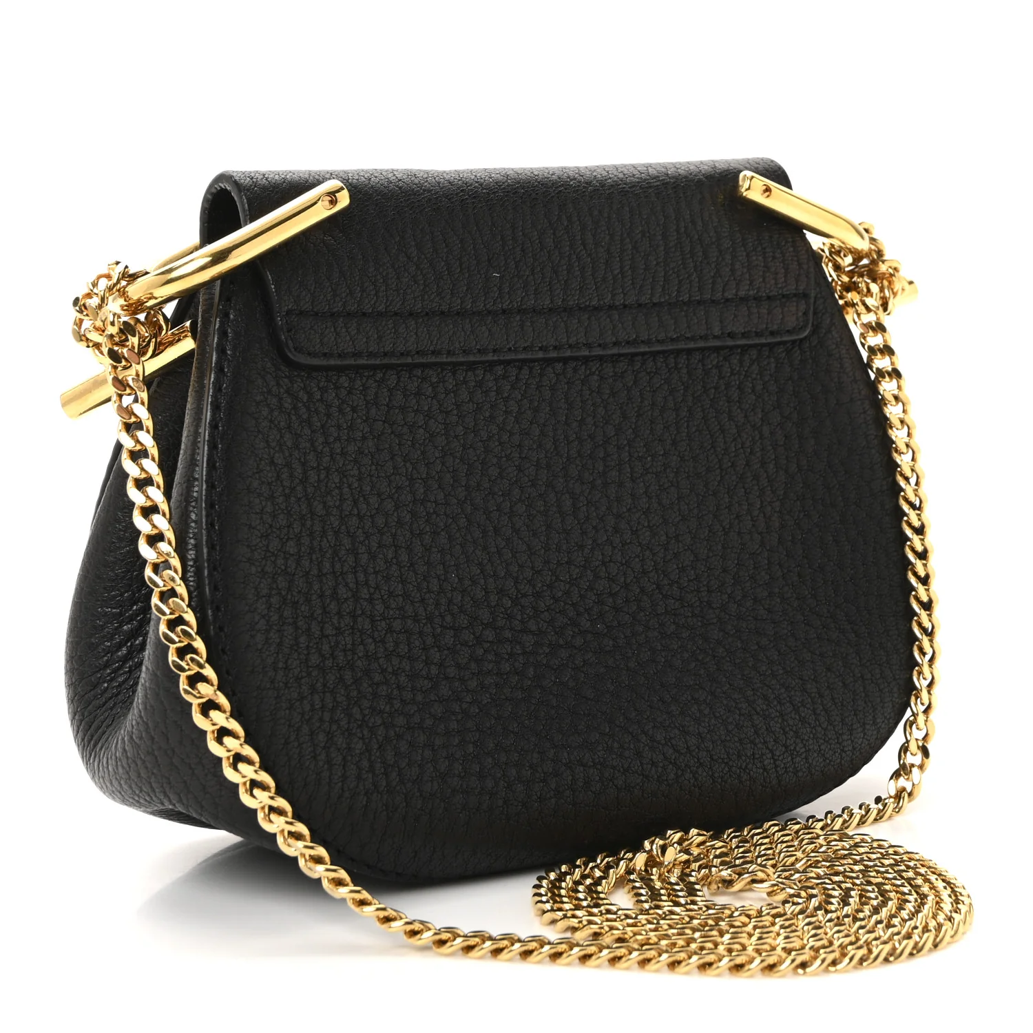 Grained Lambskin Nano Drew Shoulder Bag Black - Top Club