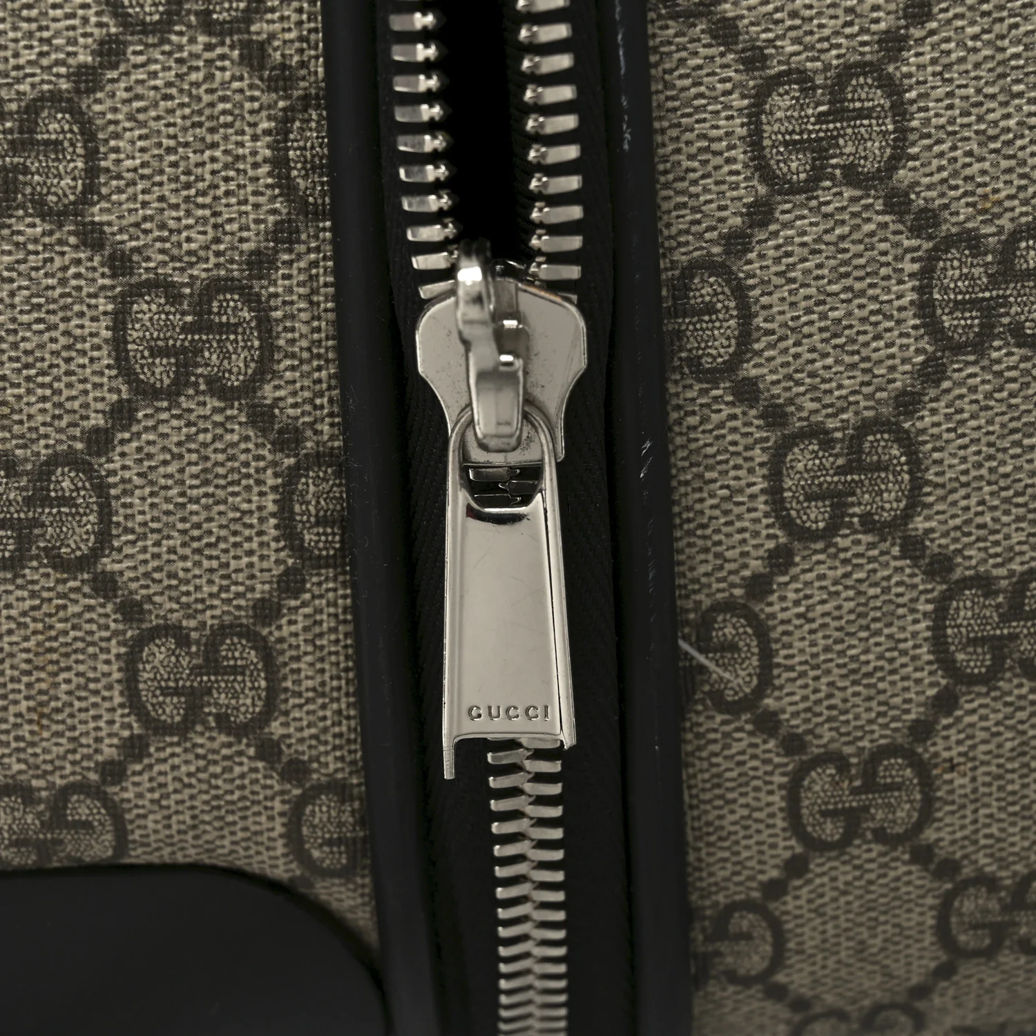 GG Supreme Monogram Four Wheel Suitcase Black - Top Club