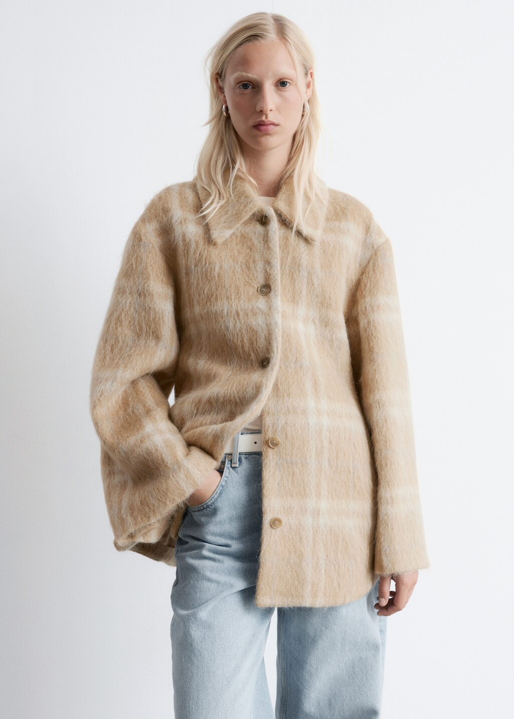 & Other Stories CHECKED WOOL SHIRT JACKET