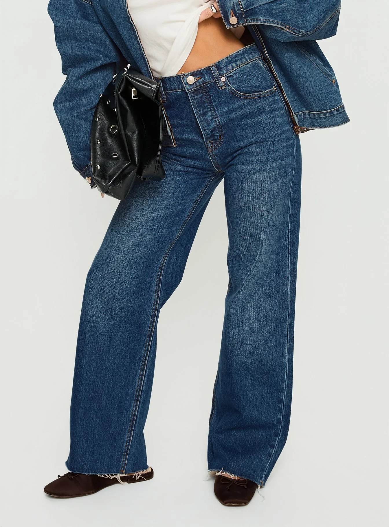 Fawcett High Rise Straight Leg Jeans Dark Blue Wash