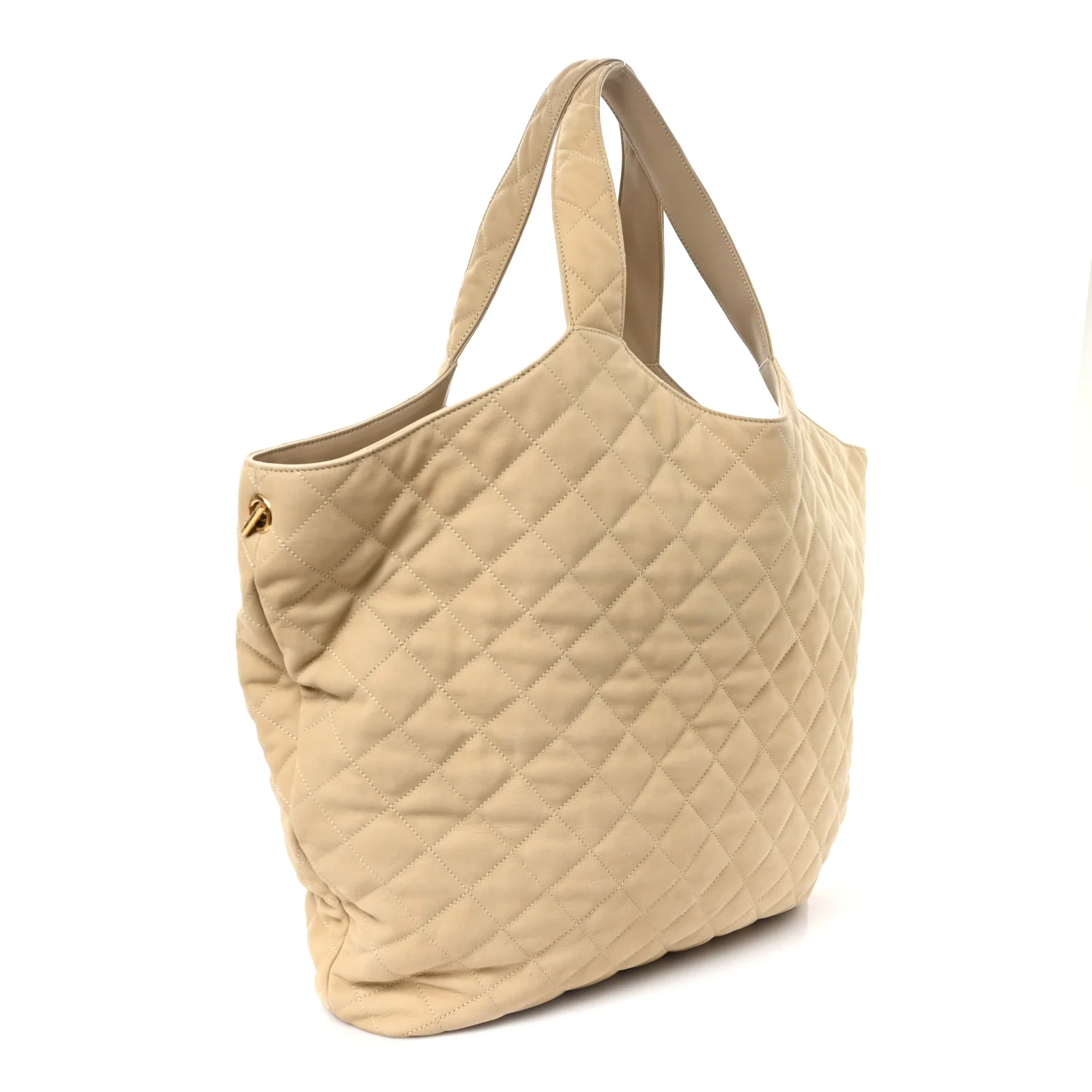 Nubuck Suede Quilted Maxi Icare Shopping Tote Safari Beige - Top Club