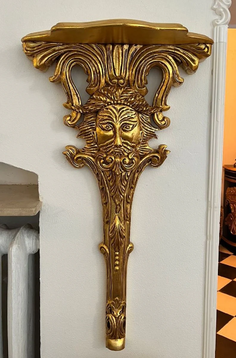 Barock Wandkonsole Gold - Prunkvolle Wanddeko Konsole im Barockstil - Barock Deko Accessoires - Barock Möbel - Barock Interior