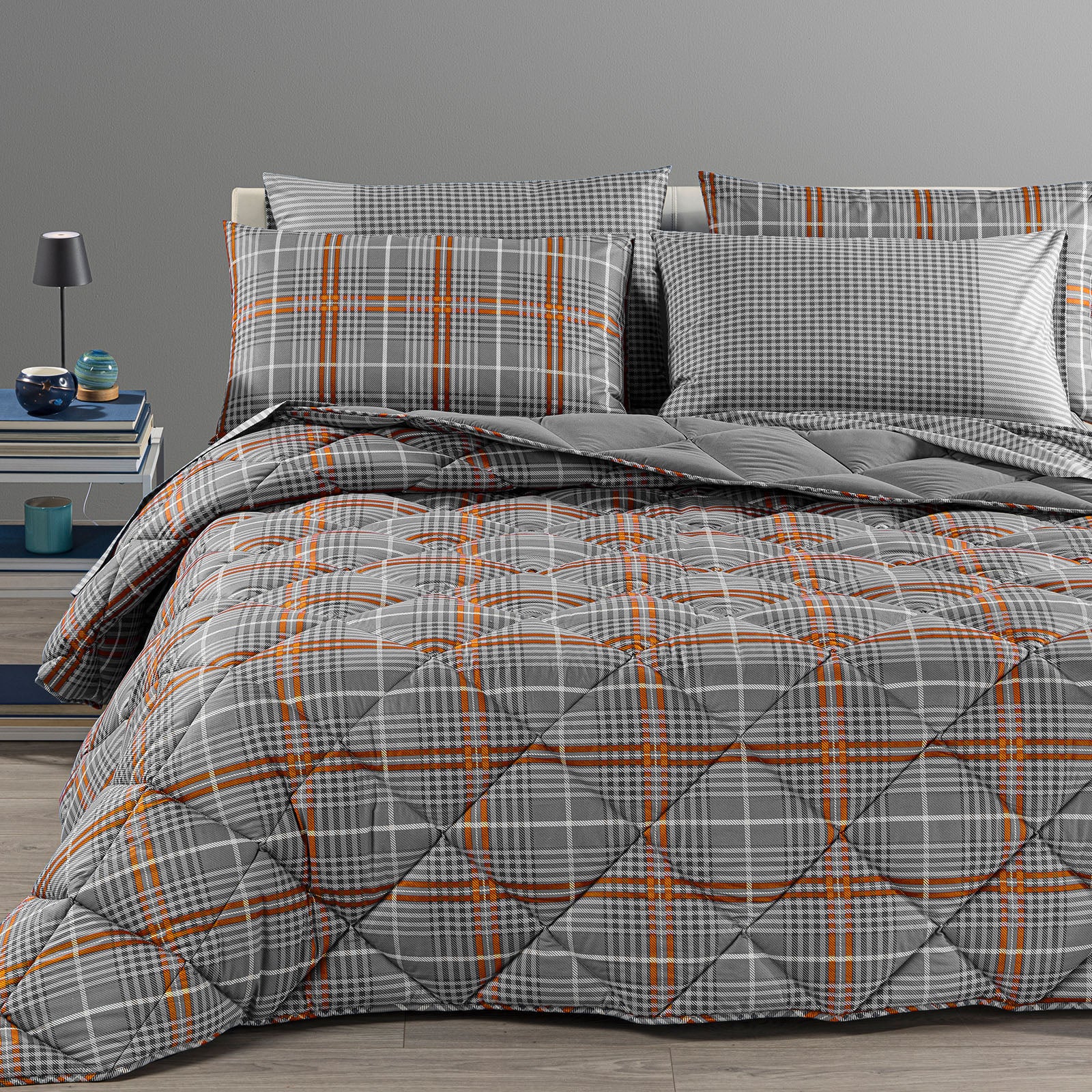 Trapunta In Cotone Berry Matrimoniale Grigio New Generation