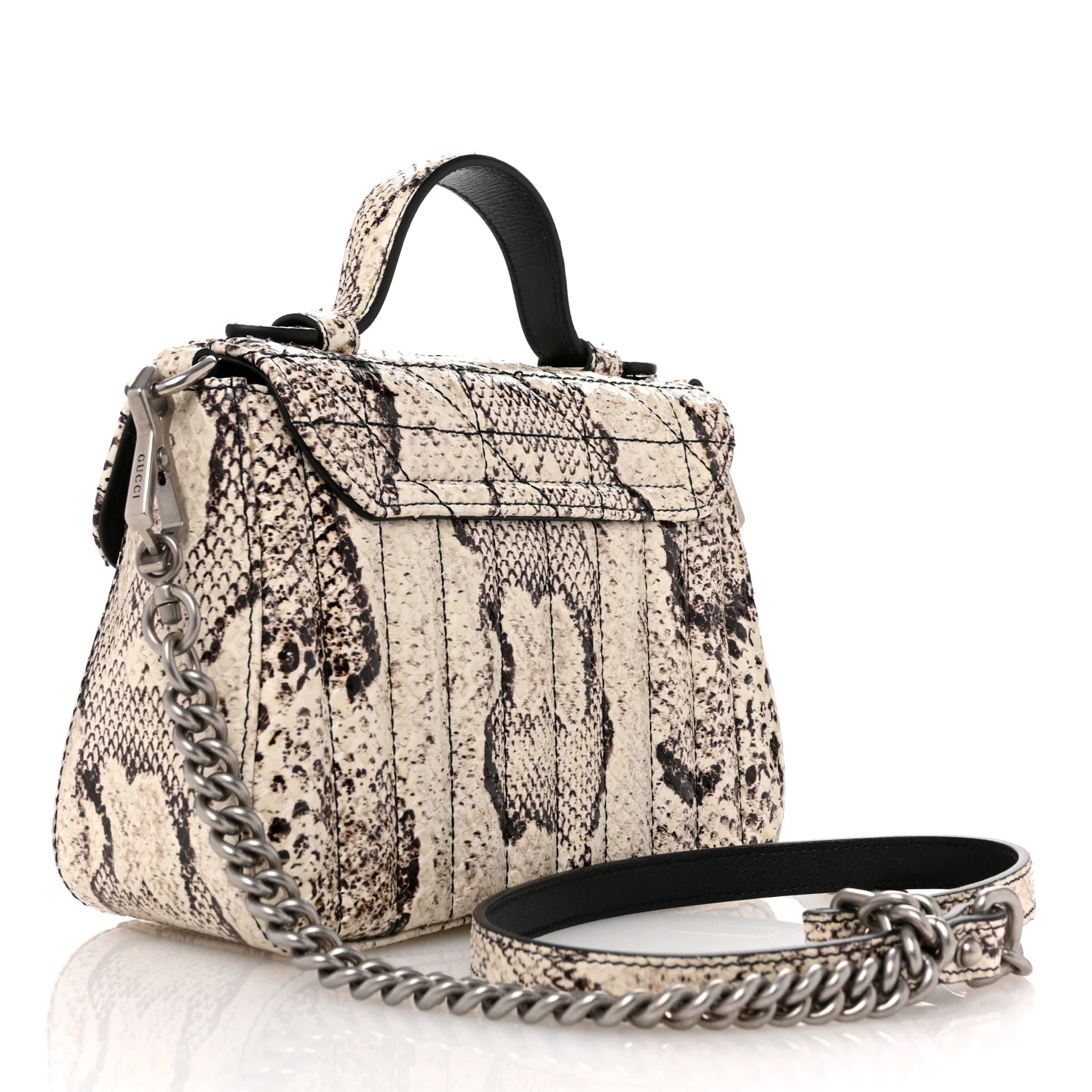 Snakeskin Matelasse Aria Mini GG Marmont Top Handle Shoulder Bag Roccia - Top Club