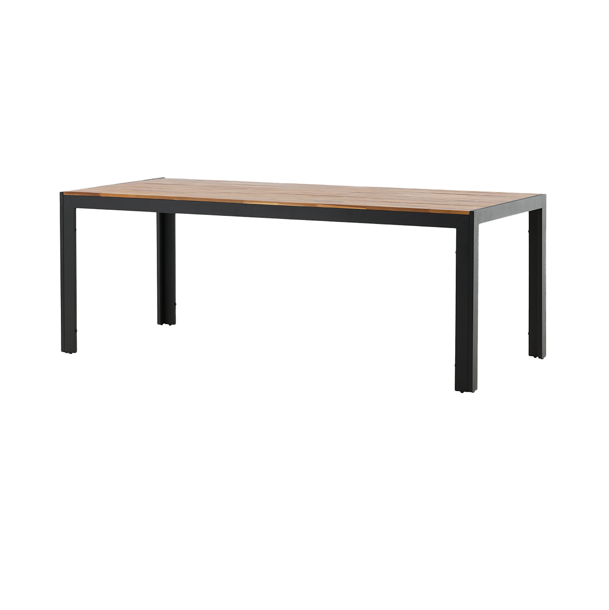 Tuintafel Lasse aluminium - houten tafelblad Zwart