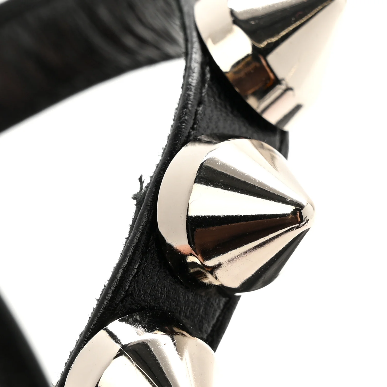 Calfskin Spikita Slingback 100 Stiletto Pumps 41 Black Silver - Top Club