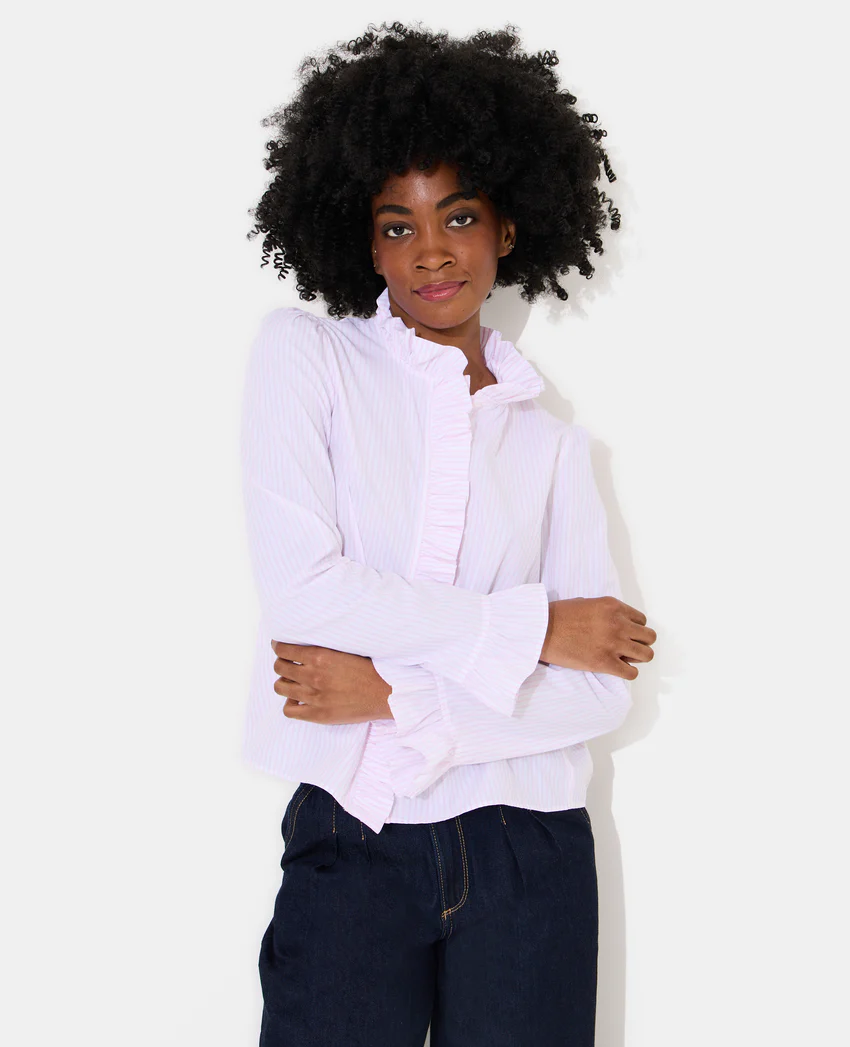 Pimkie Chemise popeline rayée avec volants