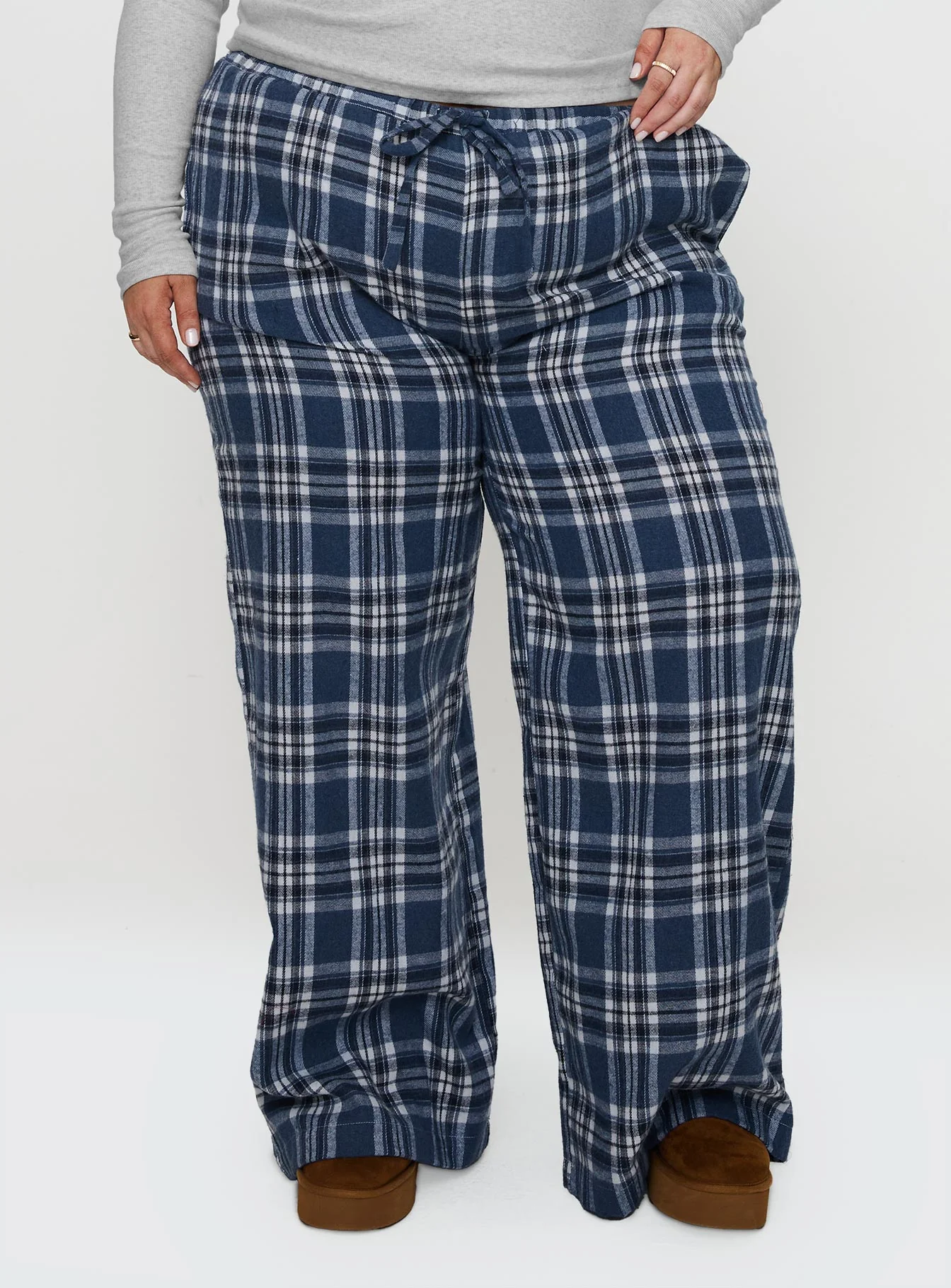 In The Morning Sleep Pant Blue Check Curve