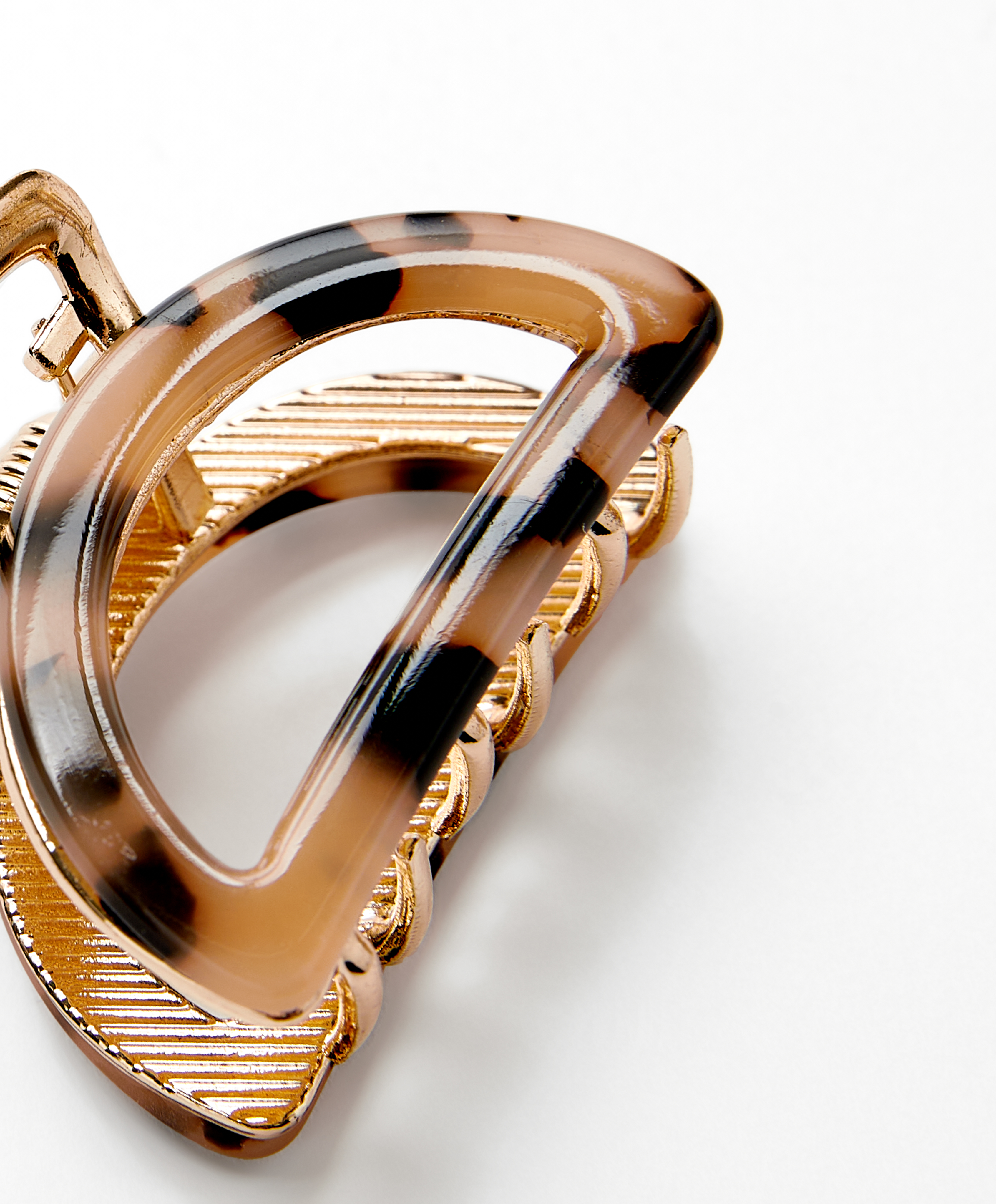 OYSHO 2 mini metallic tortoiseshell-effect hair clips