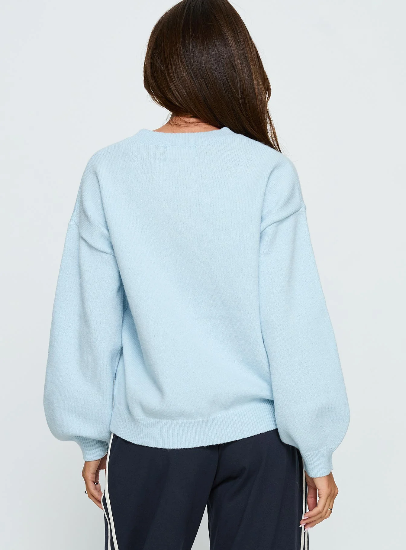 Ranee Graphic Knit Sweater Blue