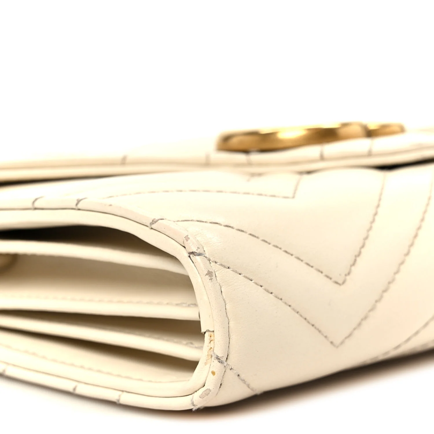 Calfskin Matelasse GG Marmont Chain Wallet Mystic White - Top Club
