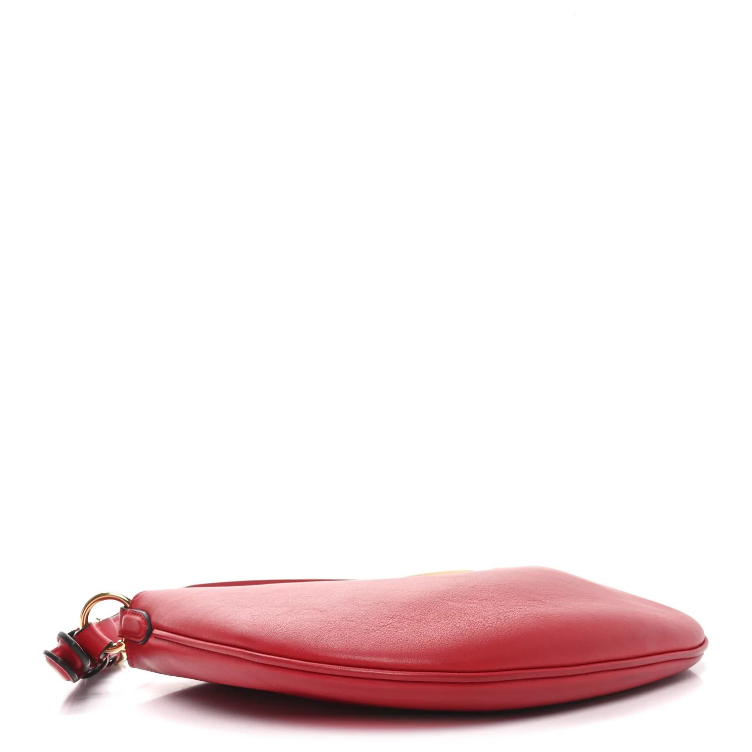 Vitello Grace Suede Small Croissant Hobo Rosso Cardinale - Top Club
