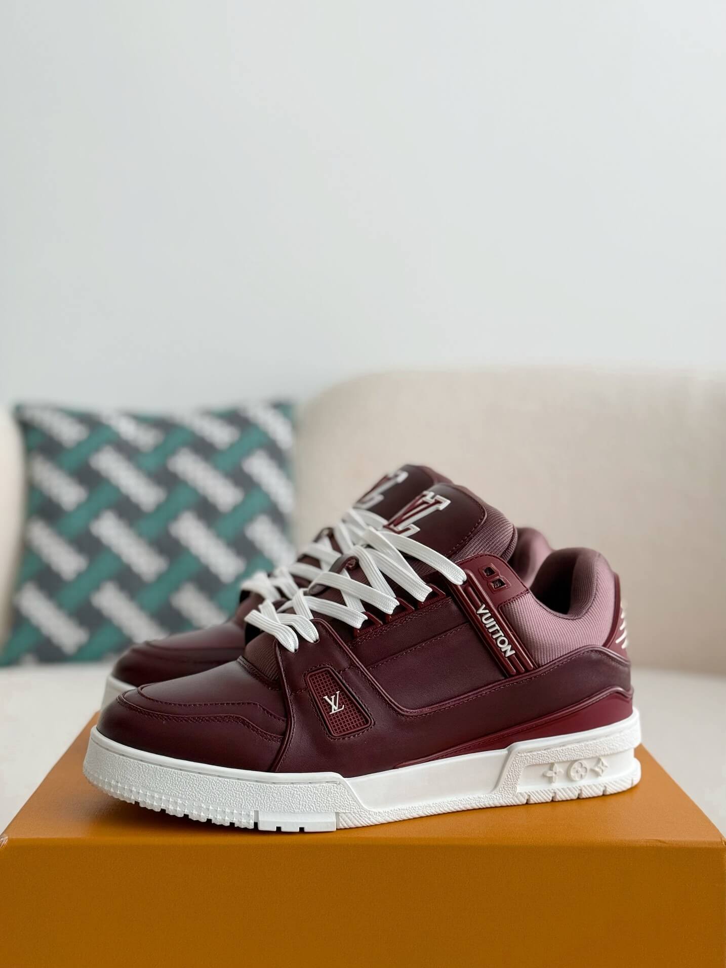 Louis Vuitton LV Trainer Bordeaux Red Sneaker - Sneaker Replica Workshop