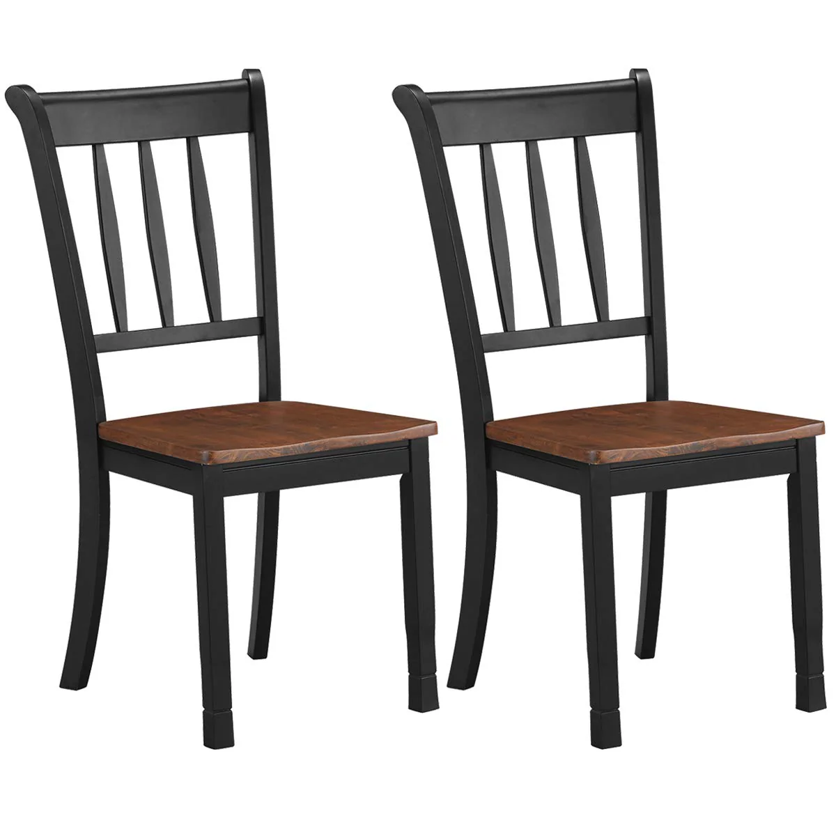 BEFOUNDLOVELY Set of 2/4 Wood Solid Rubber Wood Armless Dining Chairs with Non-Slip Foot Pads