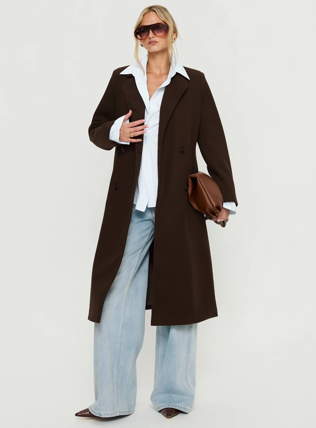 Prolific Longline Coat Brown