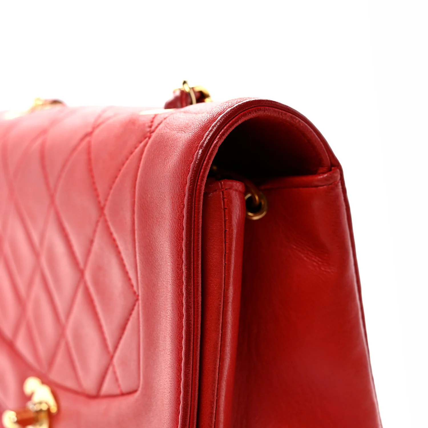 Lambskin Quilted Small Single Flap Red - Top Club