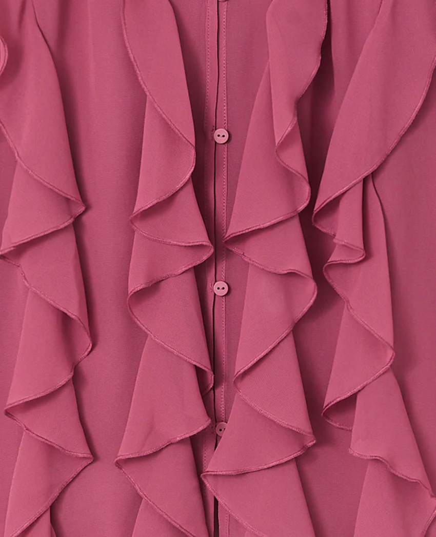 Pimkie Blouse en voile avec volants et boutons