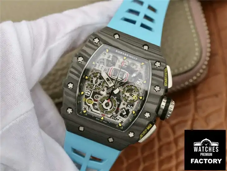 Richard Mille RM11-03 KV Factory Blue Rubber Strap