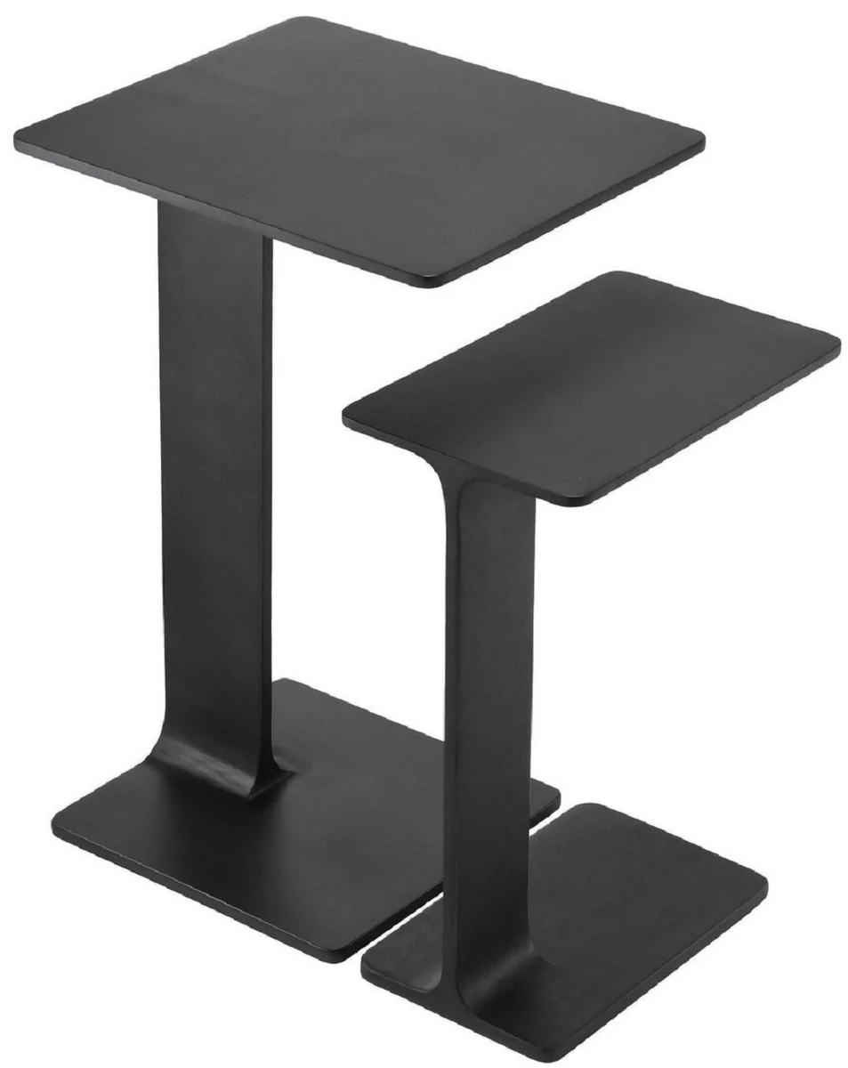 Luxury side table set black - 2 tables made of high-quality aluminum - living room furniture - luxury quality