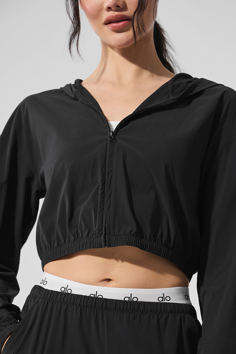 COACH Cropped Breezy Full-Zip Hoodie