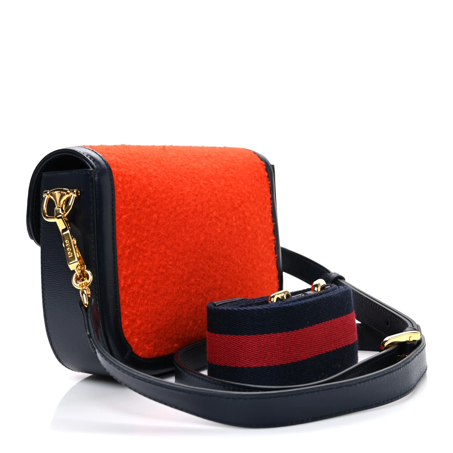 Casy Wool Azalea Calfskin Mini Horsebit 1955 Shoulder Bag Bitter Sweet Blue - Top Club