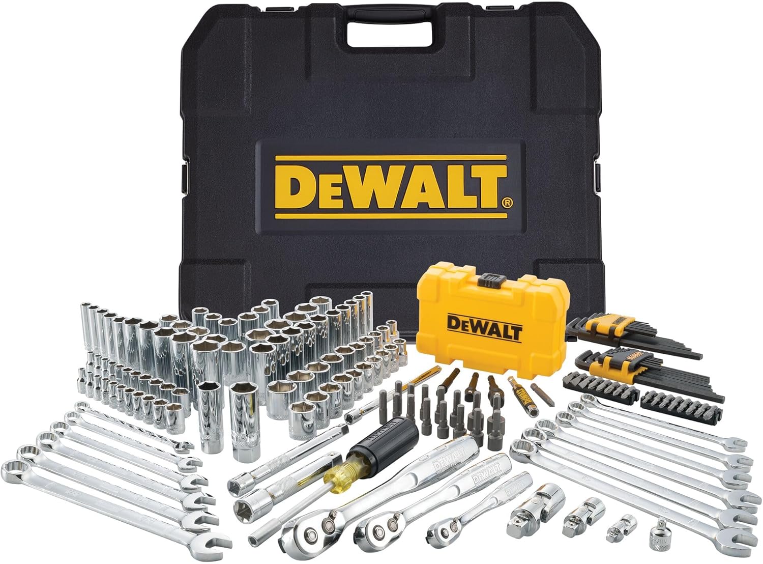 DWMT73803 - Kit attrezzi meccanici e bussole, 168 pezzi