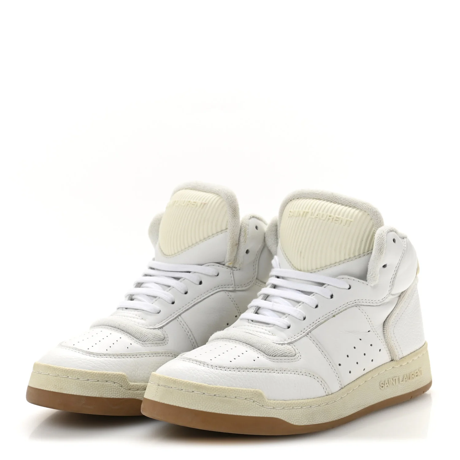 Calfskin Womens SL/80 Mid Top Sneakers 37.5 Optic White - Top Club