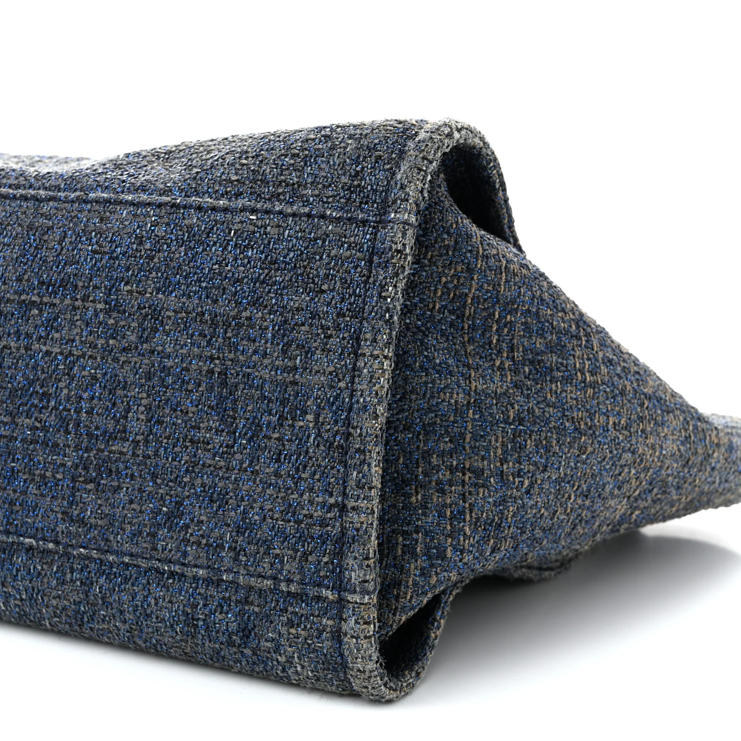 Lurex Canvas Medium Deauville Tote Navy Blue - Top Club