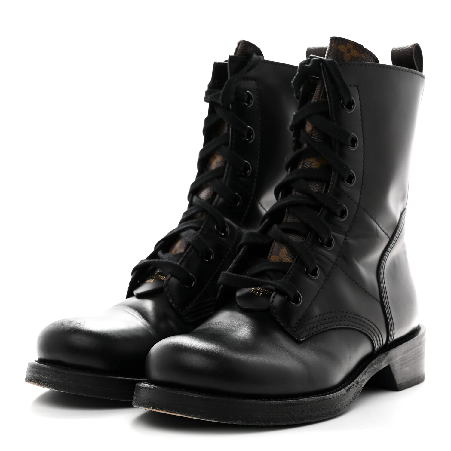 Calfskin Monogram Metropolis Flat Ranger Boots 39 Black - Top Club