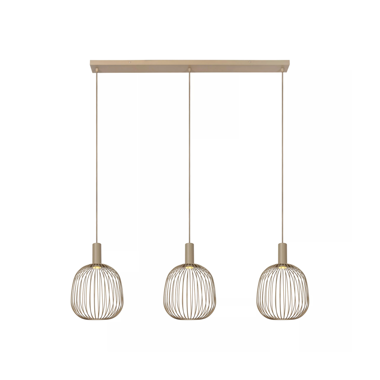 Hanglamp Esterel balk 3-lichts taupe