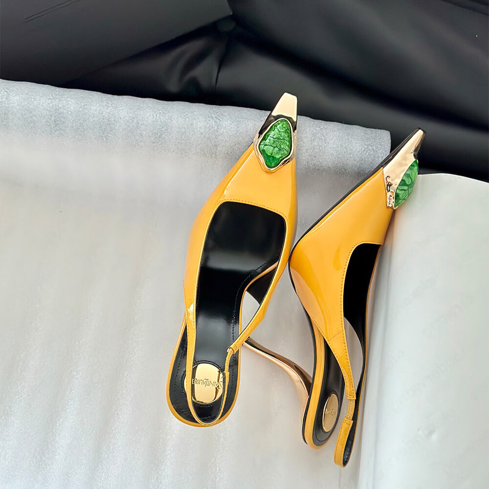 YSL Loulou Slingback Pumps in Patent Leather - Top Club