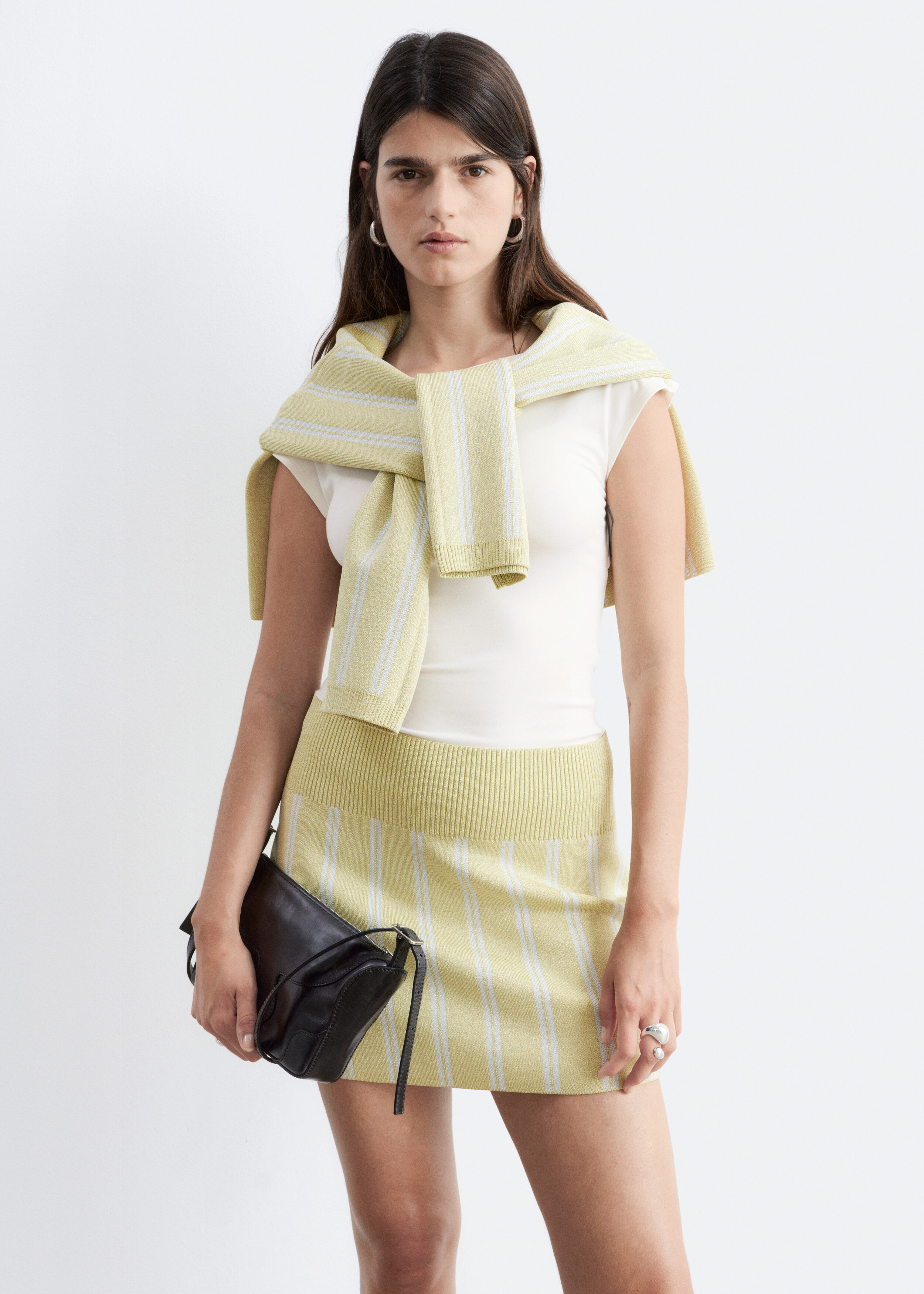 & Other Stories SHIMMER KNIT MINI SKIRT