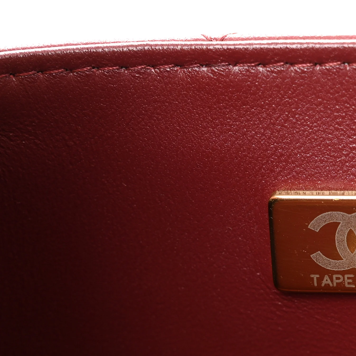 Lambskin Quilted Mini Top Handle Rectangular Flap Burgundy - Top Club