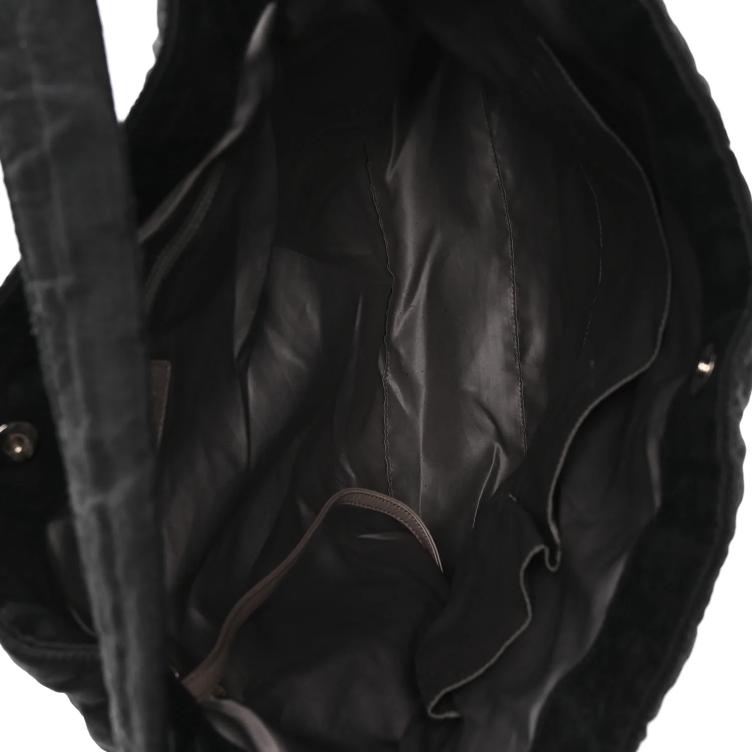 Crinkled Coated Canvas Le Marais Hobo Black - Top Club