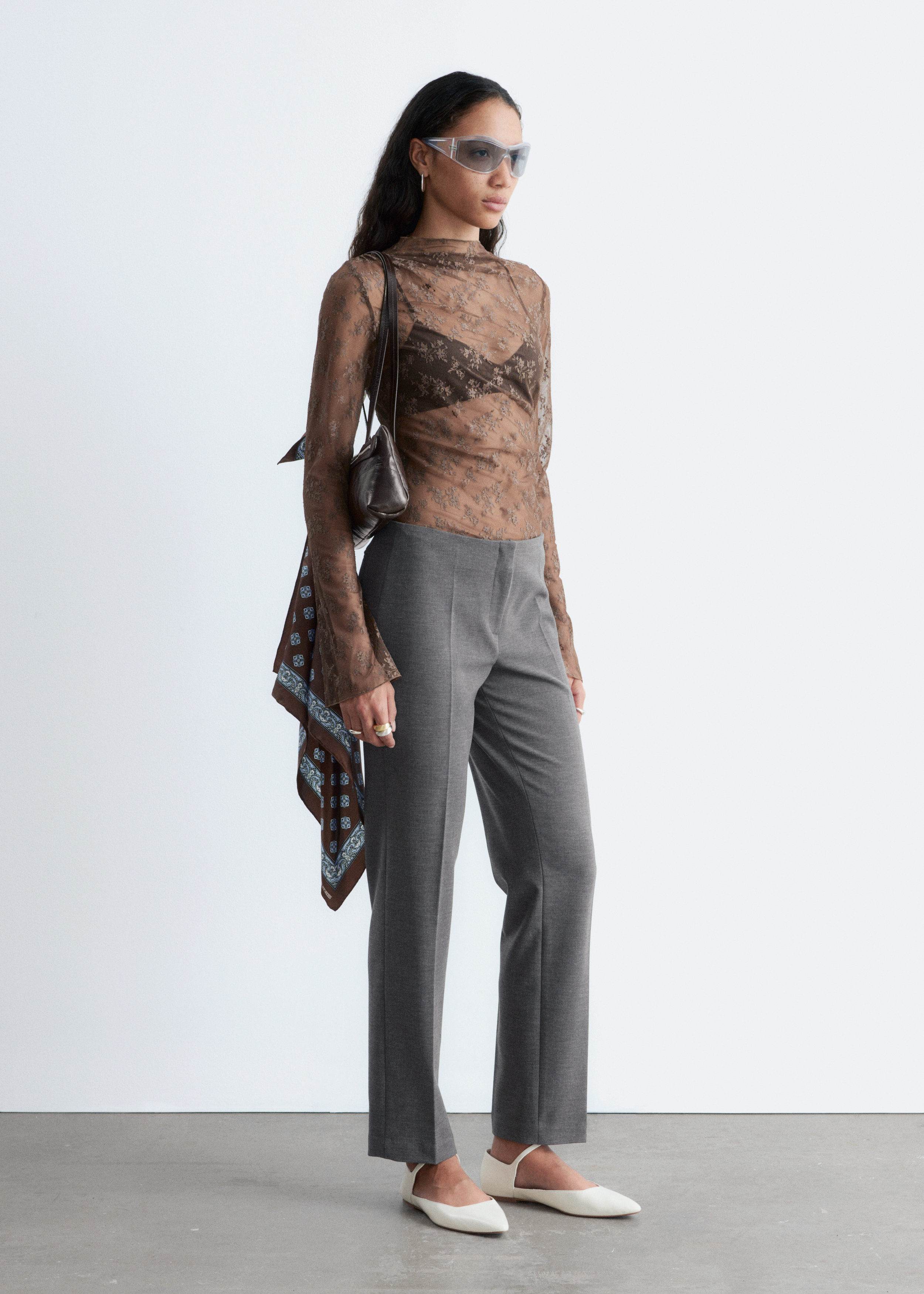 & Other Stories LONG-SLEEVE LACE TOP