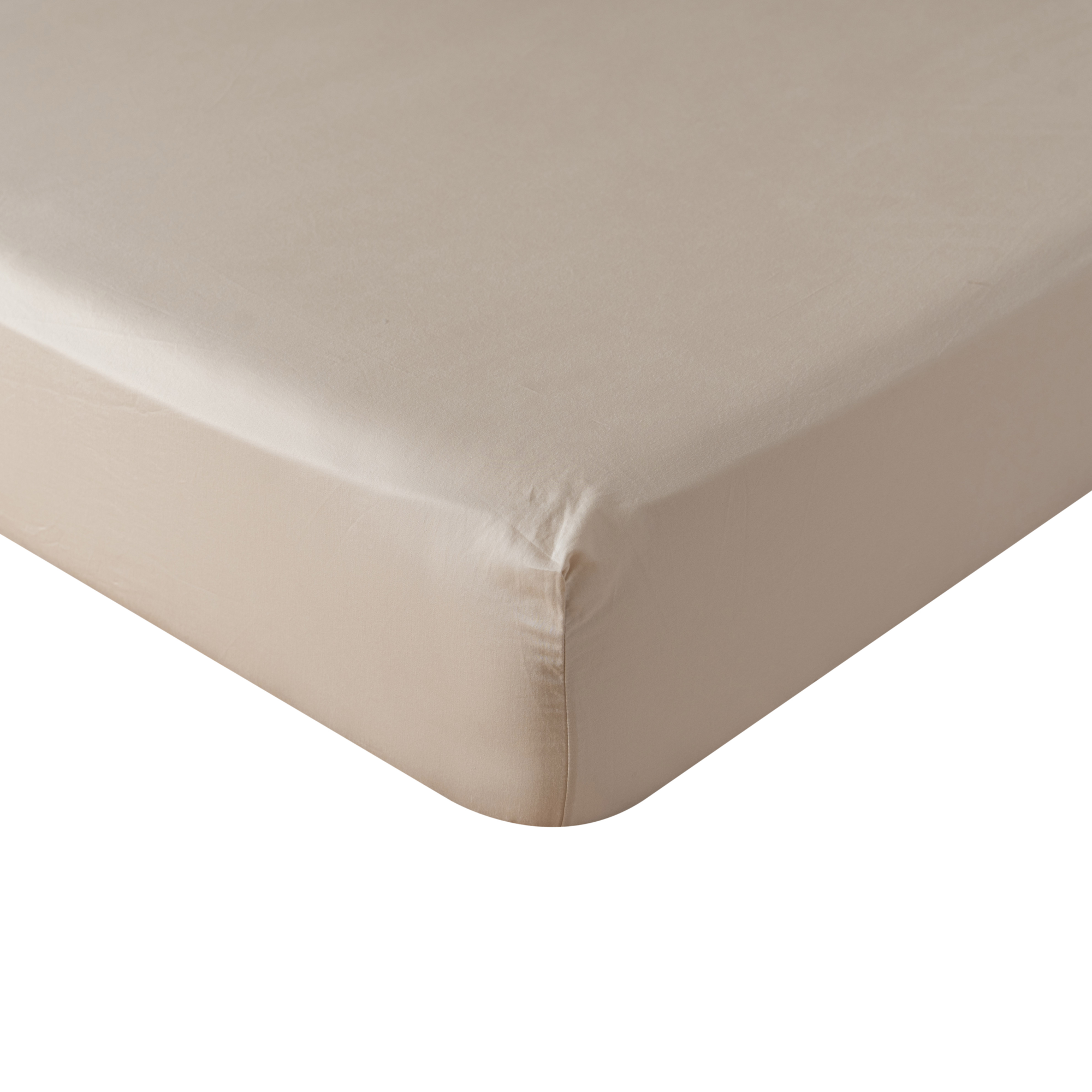 Hoeslaken Cotton Satin 90x200+35 cm almond