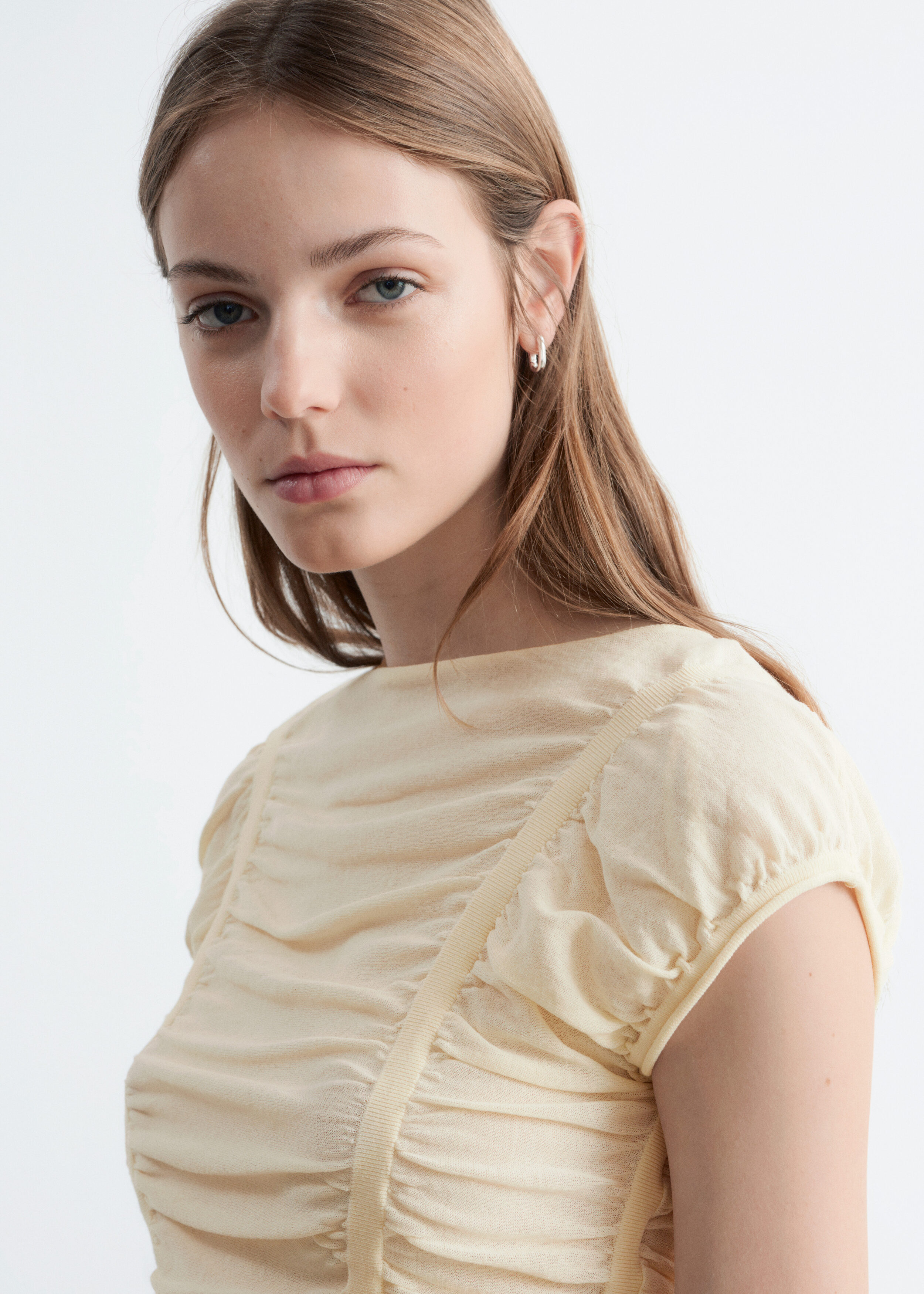 & Other Stories RUCHED CAP-SLEEVE TOP
