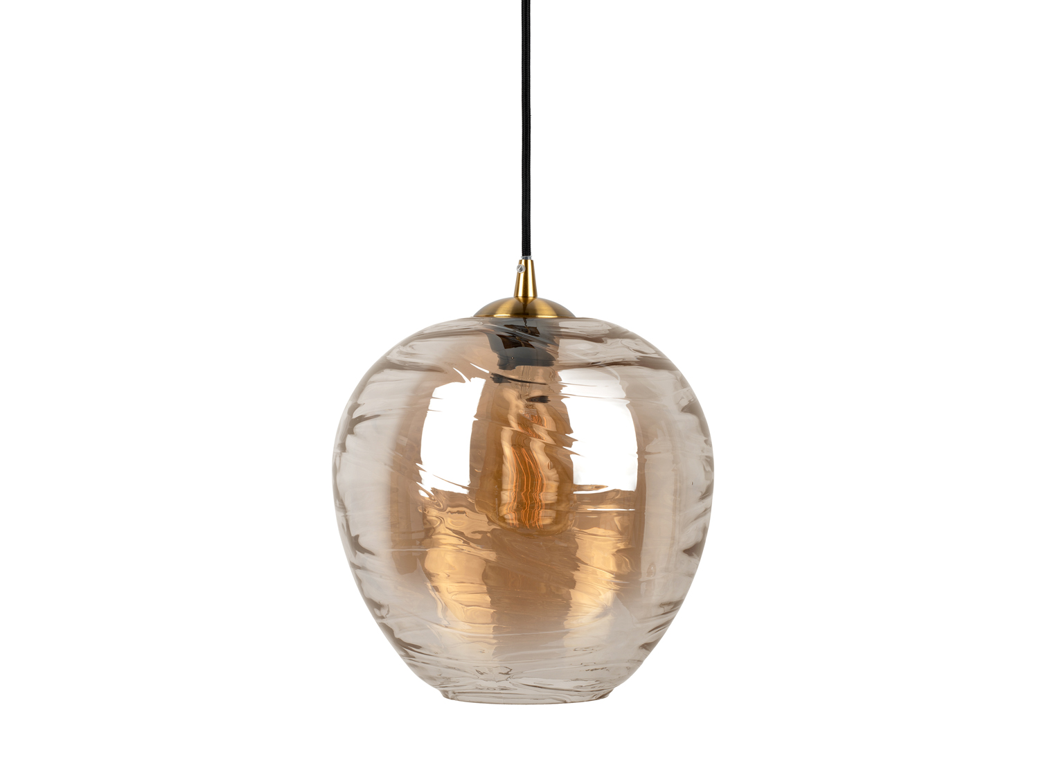 Pendant lamp Glamour Globe glass amber brown