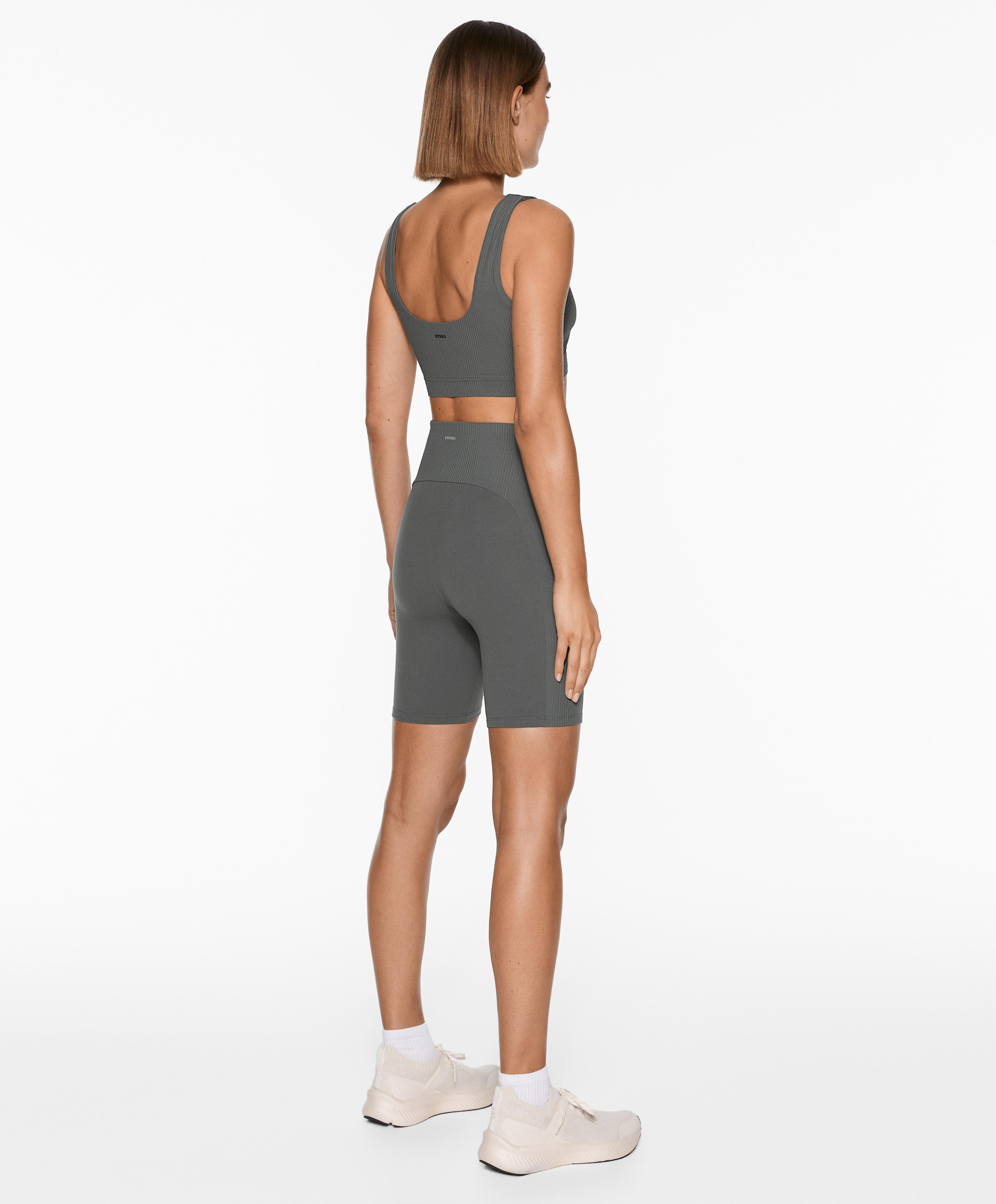 OYSHO Comfortlux high-rise rib 20 cm cycle leggings
