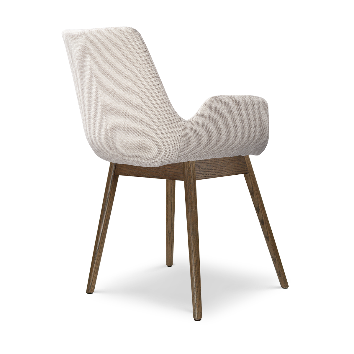 Eetkamerstoel Nio-Eef walnoot houten onderstel beige