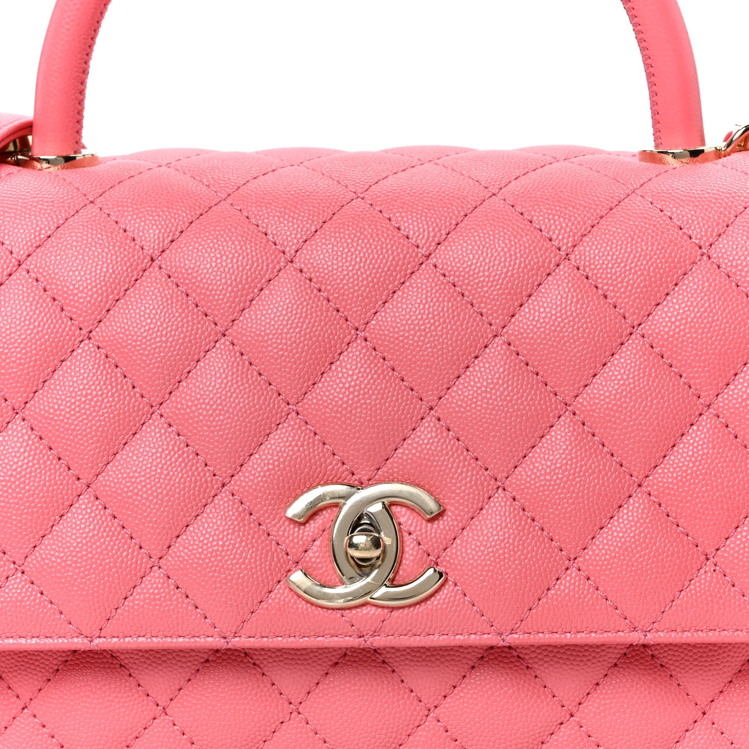 Caviar Quilted Small Coco Handle Flap Pink - Top Club