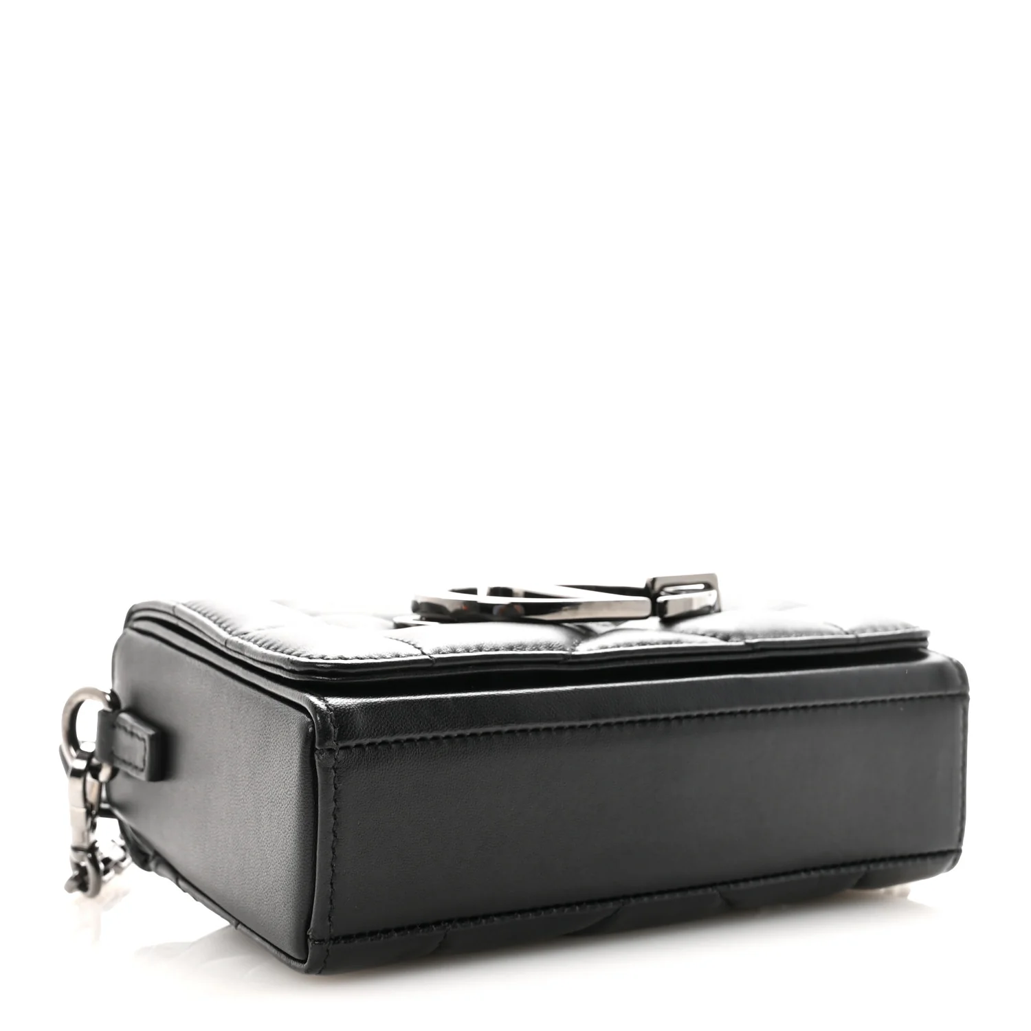 Lambskin Maxi Cannage Small 30 Montaigne Chain Top Handle Bag Black - Top Club