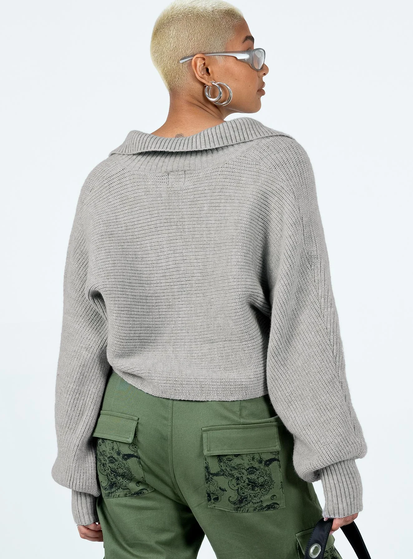 Tiara Cropped Sweater Grey