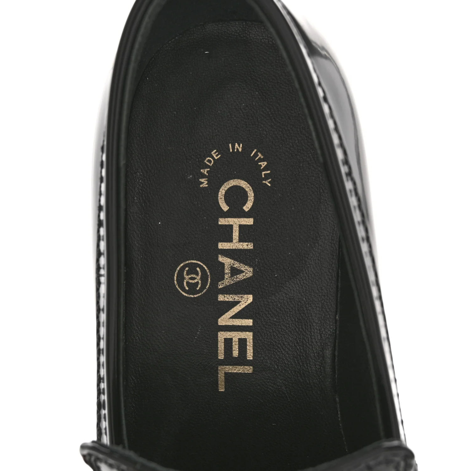 Shiny Calfskin Platform Loafers 37 Black - Top Club