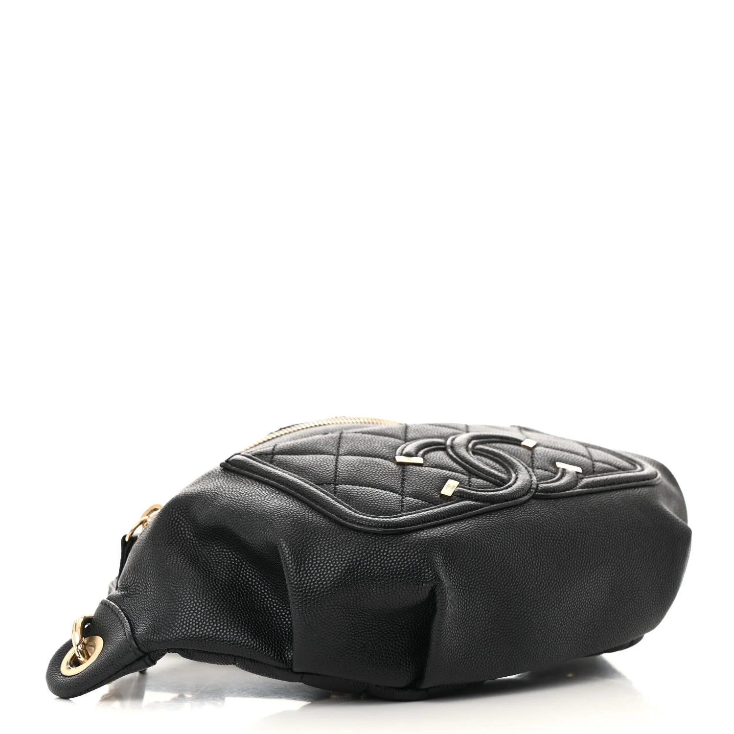 Caviar Quilted Filigree Waist Bag Black - Top Club
