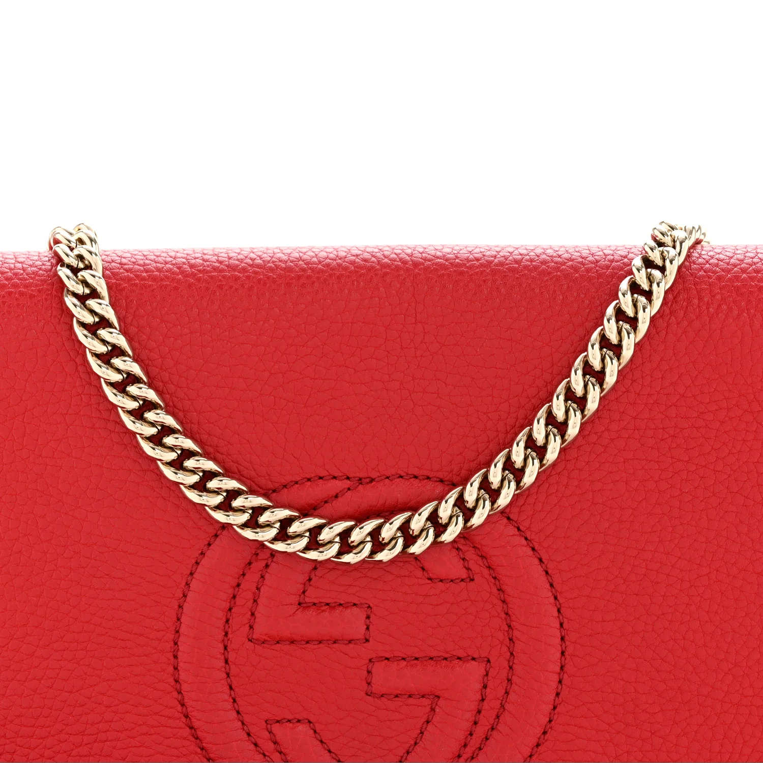 Pebbled Calfskin Medium Soho Flap Crossbody Tabasco Red - Top Club
