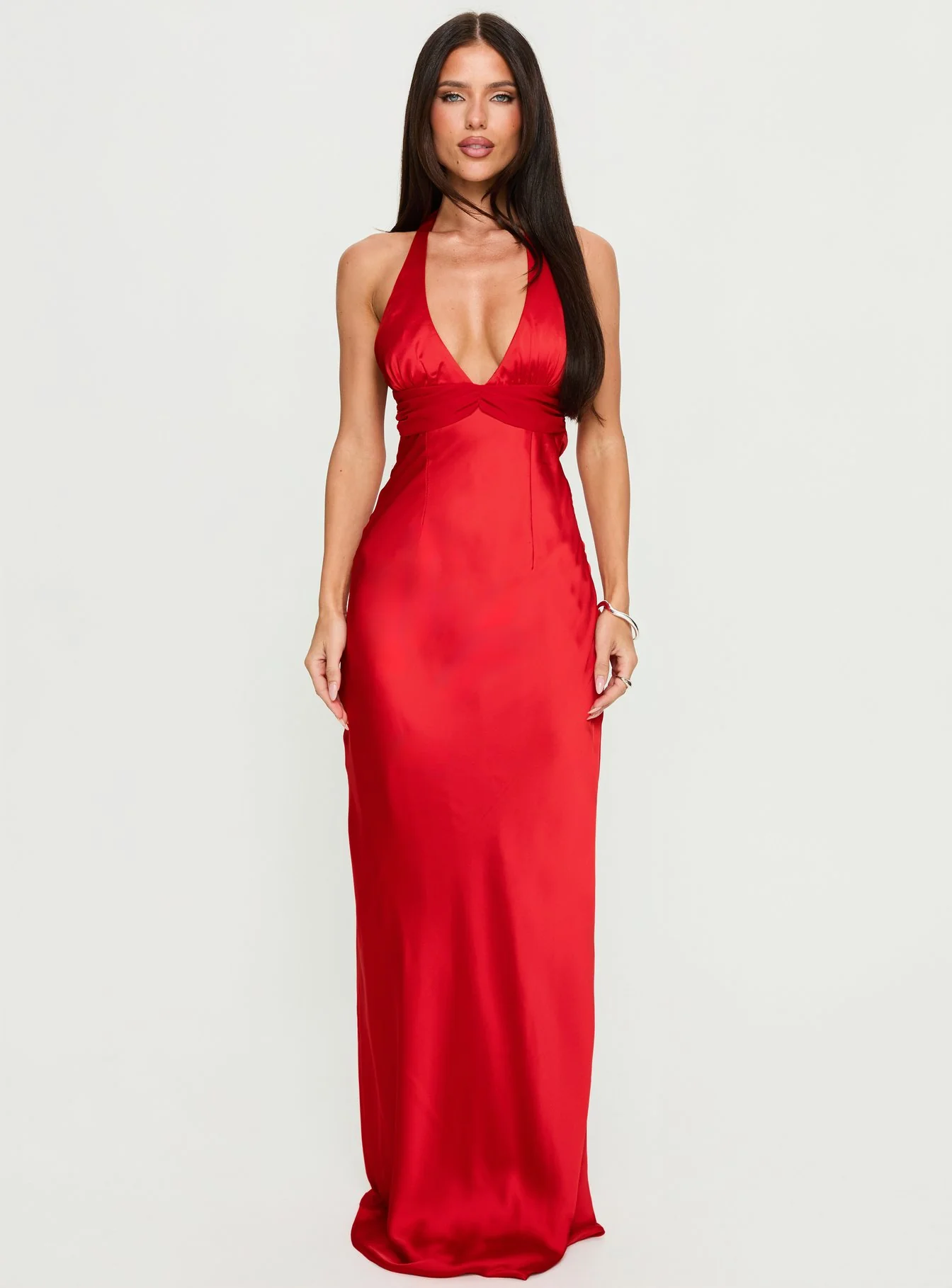 Odyssa Halter Maxi Dress Red