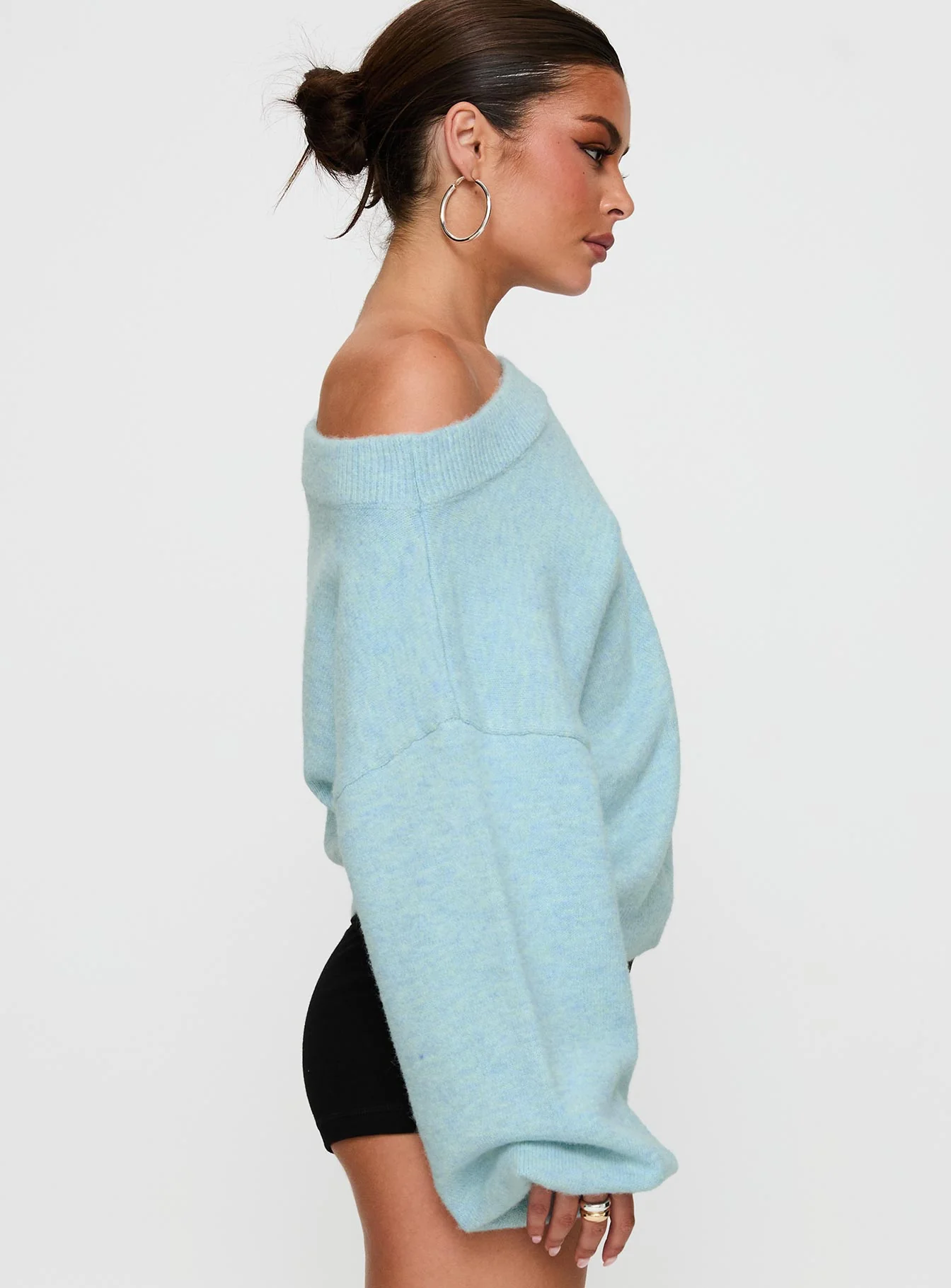 Noble Off The Shoulder Jumper Blue