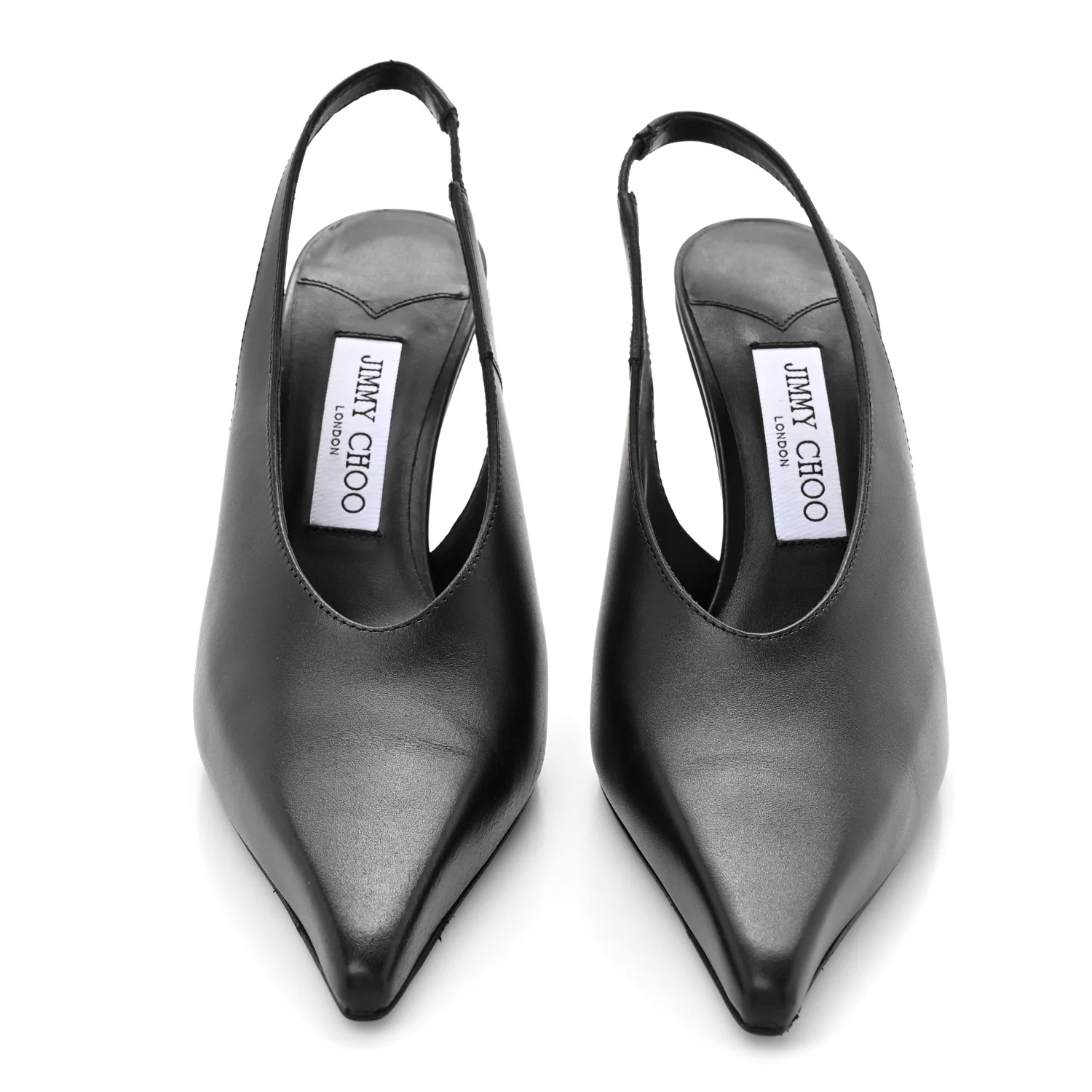 Calfskin Isa 95 Slingback Pumps 38.5 Black - Top Club
